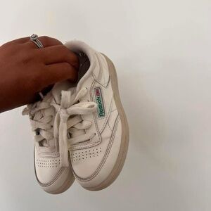 Reebok White and Green Sneakers